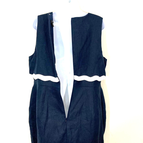 NEW J.Crew Going Places 100% Linen Dress Scalloped Layered Sheath Sleeveless 16 - Picture 6 of 15